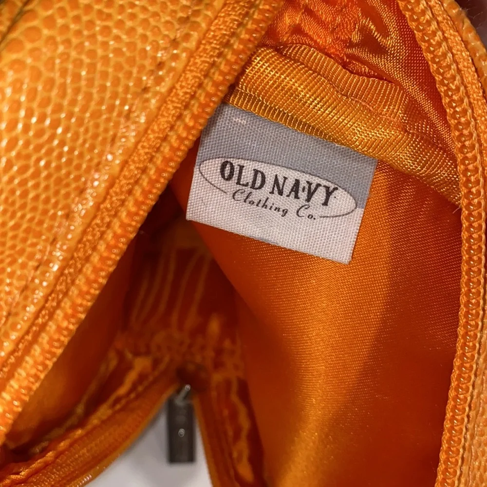 Old Navy Purse Pocket Book Handle Zip Up Side Snap Pocket Orange small